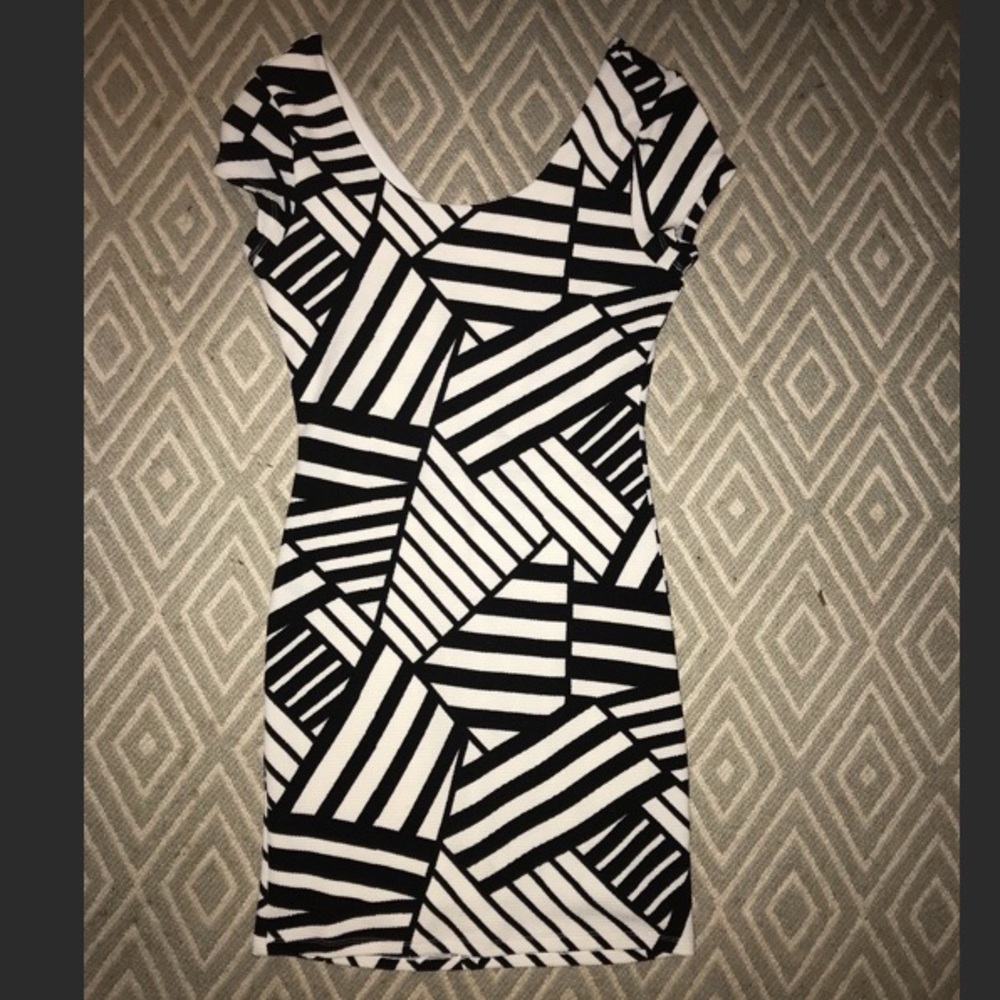 Black and White Bodycon Dress